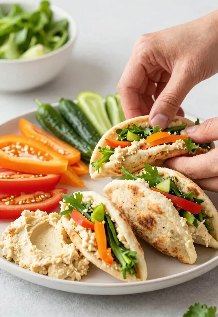 12 Kid-Approved Easy Weeknight Dinners That Will Make You a Dinner Hero! - 9. Pita Pockets with Hummus and Veggies 1
