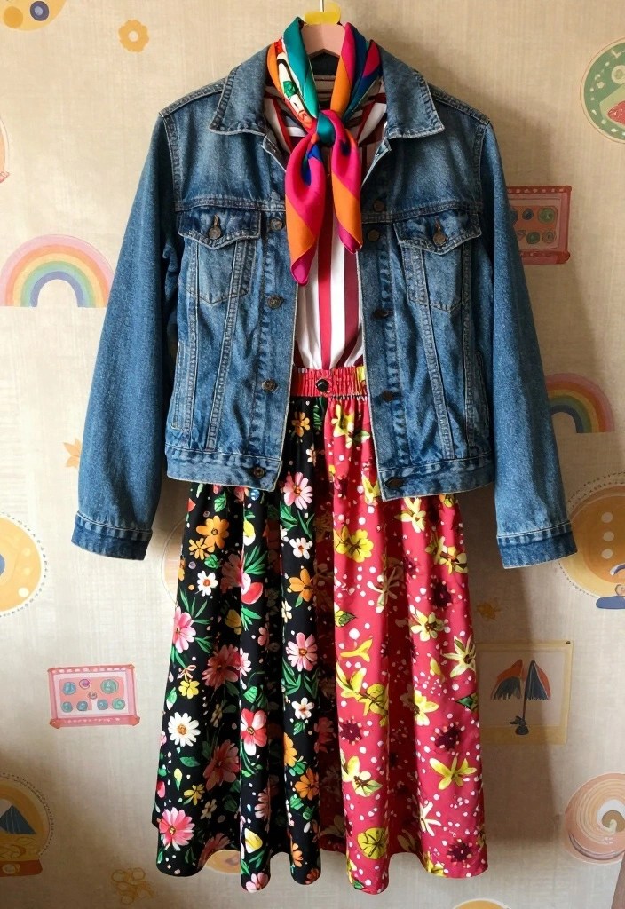 13 DIY 1980s Fashion Hacks to Revamp Your Wardrobe (Get Inspired by #2!) - 9. Fabric and Pattern Mixing 1