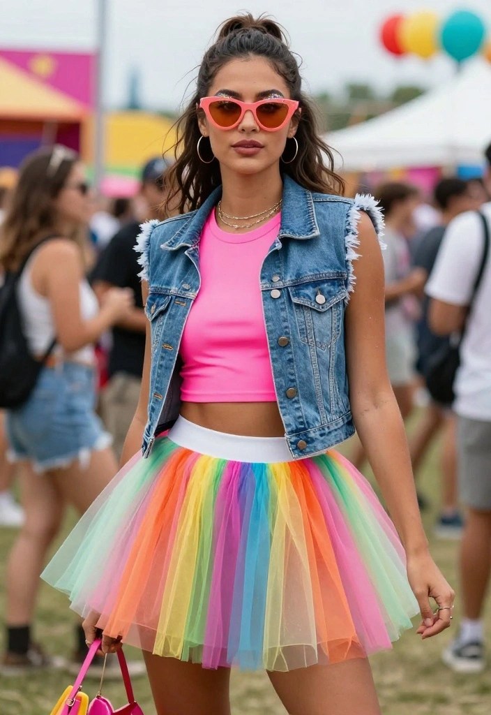 16 Creative Ways to Layer Pink Fluorescent Outfits for a Unique Look! - 9. Layering for Festivals 1