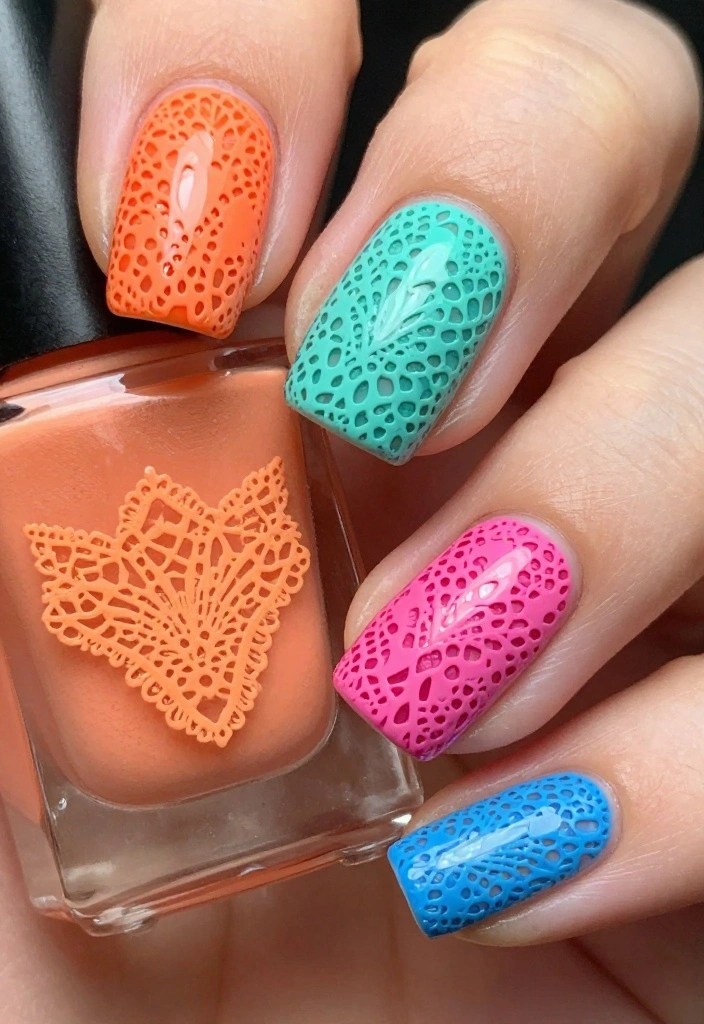20 Colorful Nail Designs That Will Make Your Hands the Center of Attention (Check Out #8!) - 15. Shimmering Lace 1