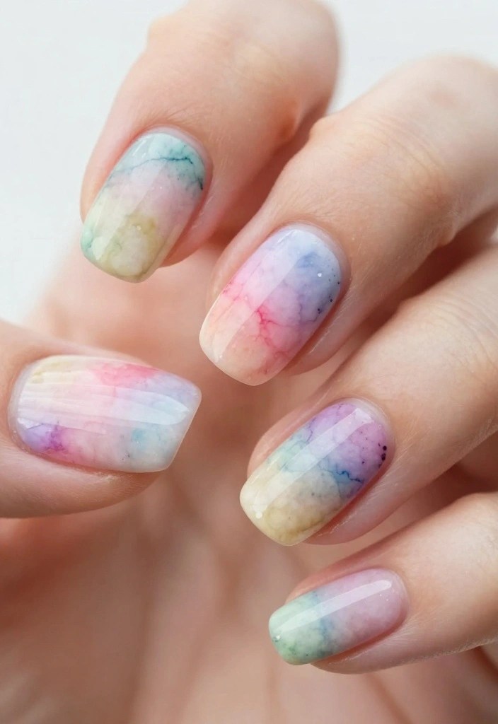 20 Colorful Nail Designs That Will Make Your Hands the Center of Attention (Check Out #8!) - 8. Watercolor Whimsy 1