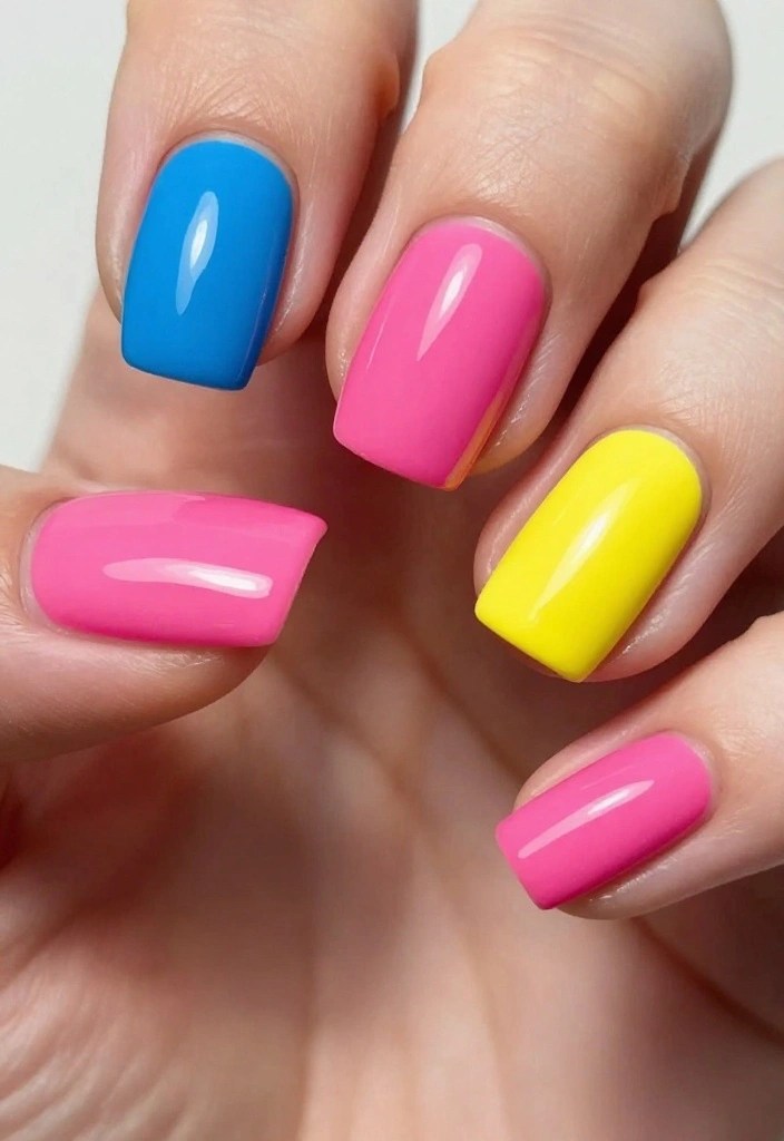 30 Colorful Nail Art Trends for Spring 2026 You Won't Want to Miss! - 14. Color Block Bliss 1