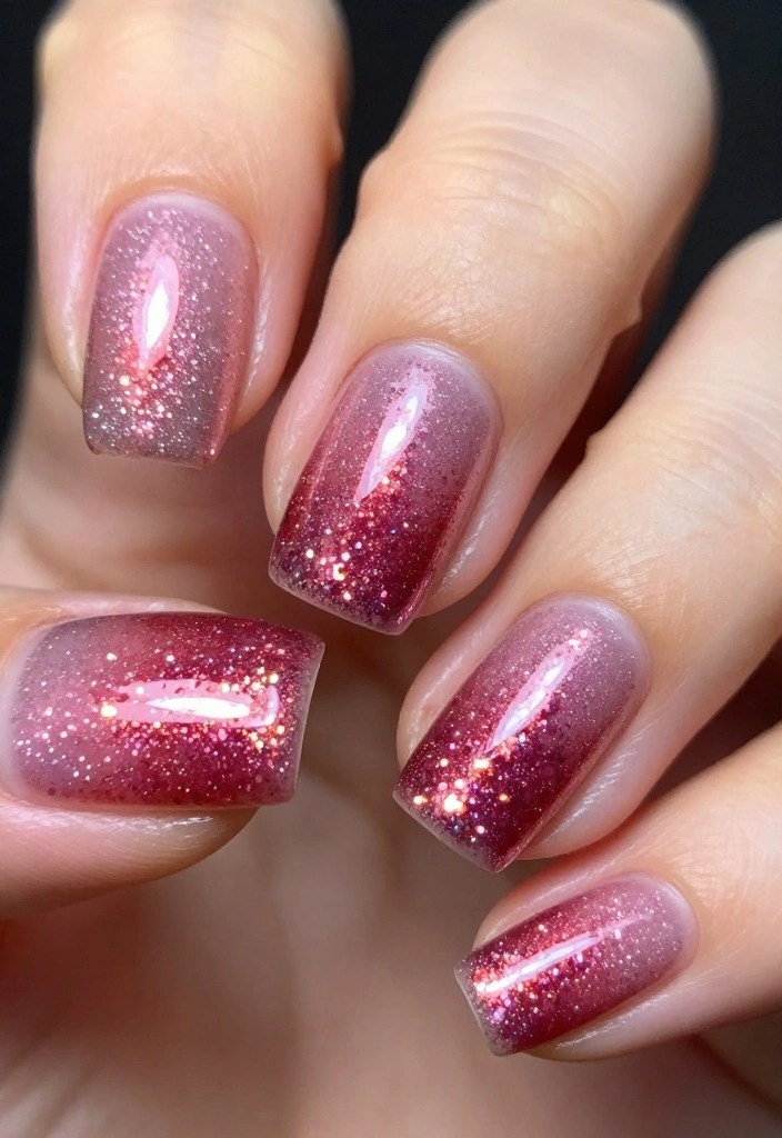 30 Colorful Nail Art Trends for Spring 2026 You Won't Want to Miss! - 17. Gradient Glitter 1