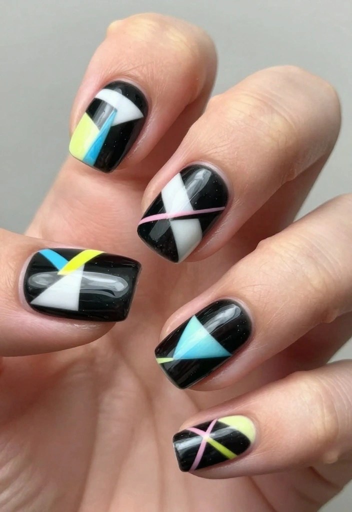 30 Colorful Nail Art Trends for Spring 2026 You Won't Want to Miss! - 2. Geometric Delight 1