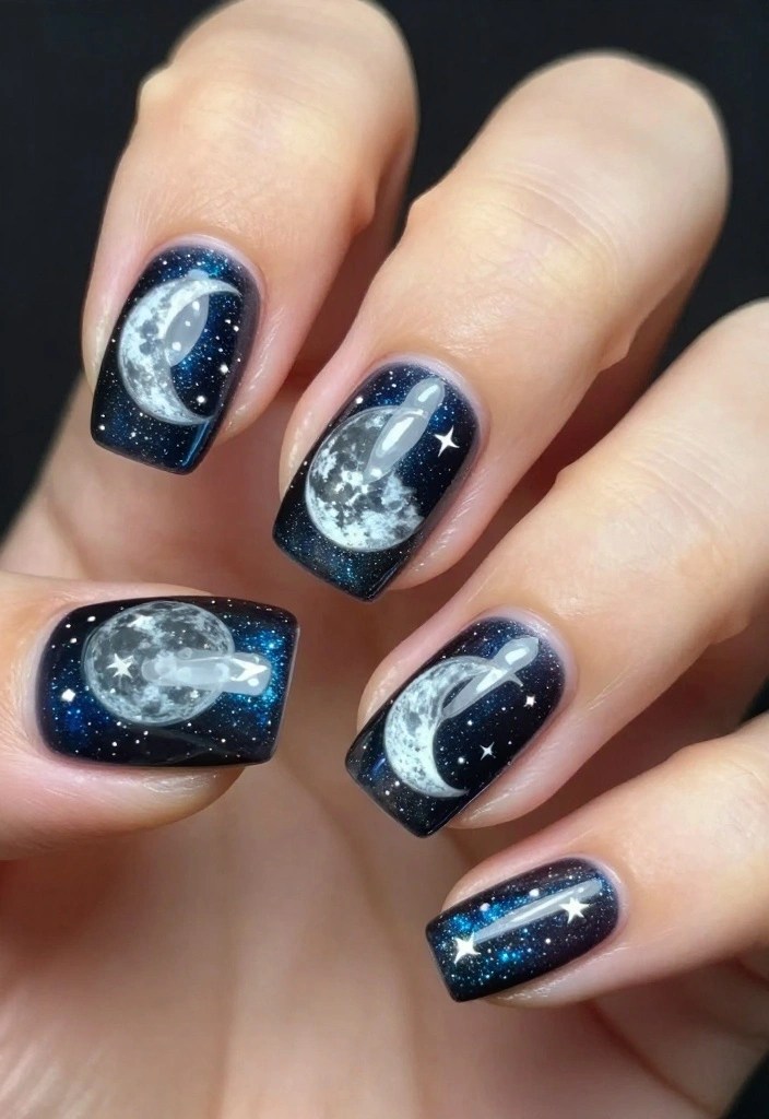 30 Colorful Nail Art Trends for Spring 2026 You Won't Want to Miss! - 21. Magic of the Moon 1