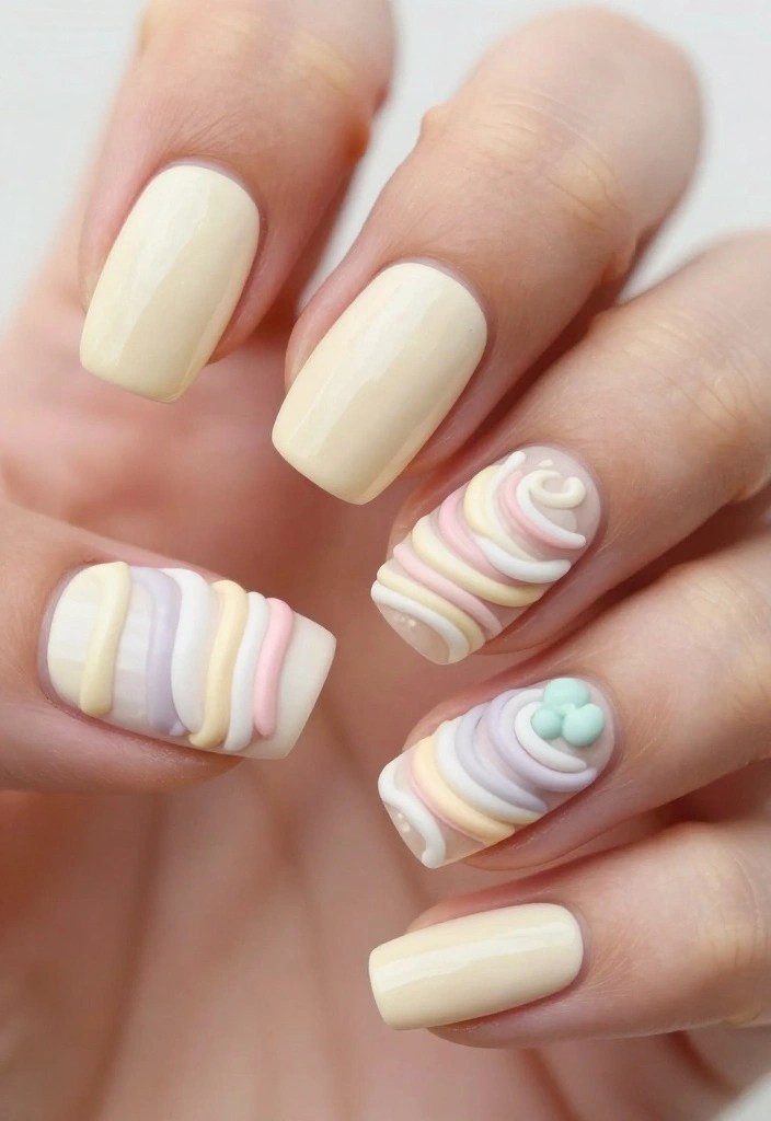 30 Colorful Nail Art Trends for Spring 2026 You Won't Want to Miss! - 24. Sweet Vanilla Cream 1