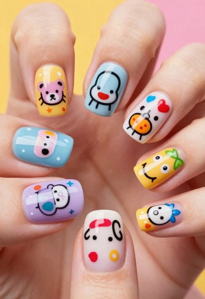 30 Colorful Nail Art Trends for Spring 2026 You Won't Want to Miss! - 28. Artistic Doodles 1