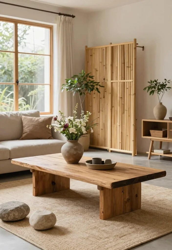 How to Design a Zen Living Room: Peaceful Decor Ideas That Inspire Calm - 1. Embrace Natural Materials 1