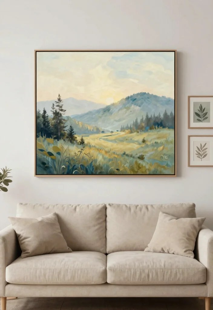 How to Design a Zen Living Room: Peaceful Decor Ideas That Inspire Calm - 8. Mindful Artwork 1