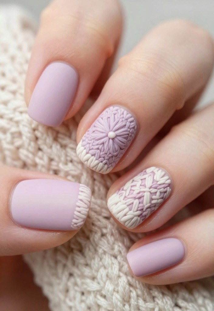 Step By Step: How to Create DIY Winter Nails That Impress - 4. Cozy Sweater Patterns 1